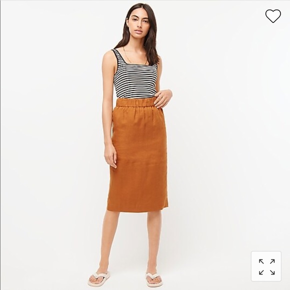 J. Crew Skirts J Crew Pullon Linen Skirt In Burnished Pecan Poshmark